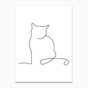 Cat Drawing Monoline Drawing Line Art Leinwandbild