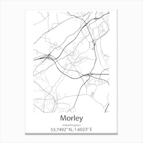 Morley,United Kingdom Minimalist Map Leinwandbild