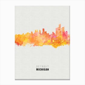 Detroit Michigan City watercolor Canvas Print