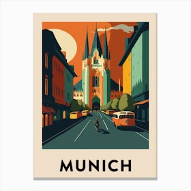 Munich 4 Vintage Travel Poster Canvas Print