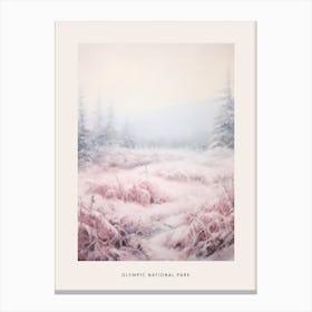 Dreamy Winter National Park Poster  Olympic National Park United States 1 Canvas Print