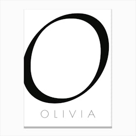 Olivia Typography Name Initial Word Canvas Print