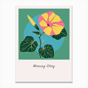 Morning Glory 1 Square Flower Illustration Poster Canvas Print