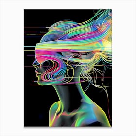 Cyberpunk, trippy, artwork print, "High Vibration" Canvas Print