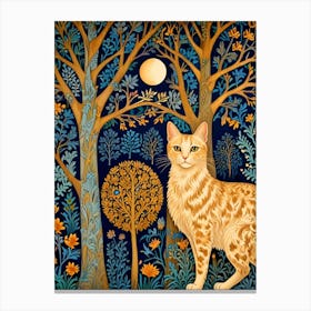 William Morris Cat In The Forest 19 Canvas Print