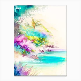 Maui Hawaii Watercolour Pastel Tropical Destination Canvas Print