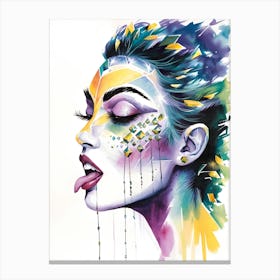 Girl With Colorful Makeup Canvas Print