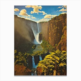Victoria Falls National Park 2 Zimbabwe Vintage Poster Canvas Print