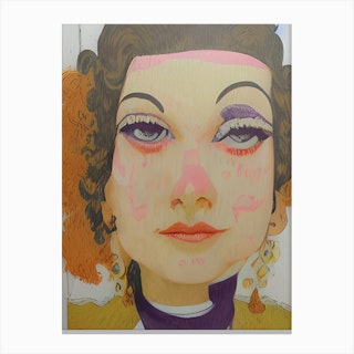 Quirky Portrait Of Woman Canvas Print