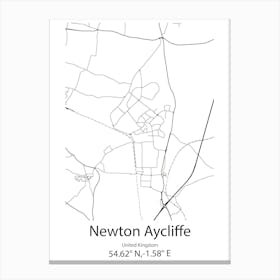 Newton Abbot,United Kingdom Minimalist Map Canvas Print