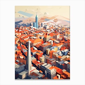 Milan, Italy, Geometric Illustration 1 Canvas Print