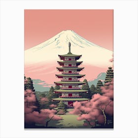 Mount Fuji Japan Travel Illustration 6 Canvas Print