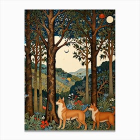 William Morris Two Dogs In The Woods Canvas Print