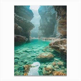 Waterfall In A Canyon 4 Canvas Print