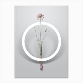Vintage Autumn Onion Minimalist Flower Geometric Circle on Soft Gray Canvas Print