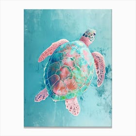 Sea Turtle In The Blue Ocean Canvas Print