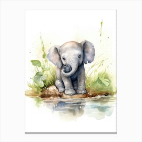 Elephant Painting Photographing Watercolour 2 Canvas Print