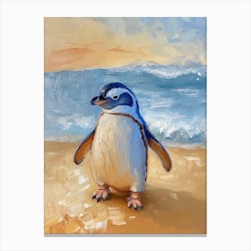 Adlie Penguin Gold Harbour Oil Painting 3 Canvas Print