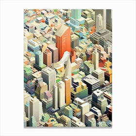 Tokyo, Japan, Geometric Illustration 2 Canvas Print