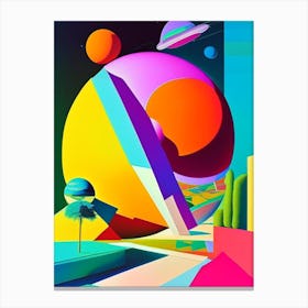 Satellite Orbit Abstract Modern Pop Space Canvas Print