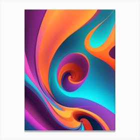 Abstract Colorful Waves Vertical Composition 43 Canvas Print