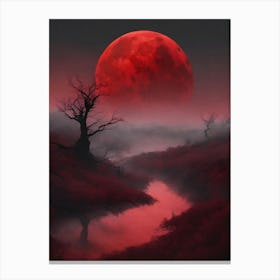 Red Moon In The Sky 2 Canvas Print