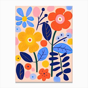 Chromatic Bloomscape; Colorful Flower Market Canvas Print