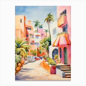 Bright Watercolor Brazilian Street. Travel Canvas Print