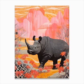 Polka Dot Rhino 4 Canvas Print