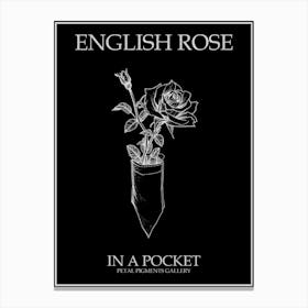 English Rose In A Pocket Line Drawing 4 Poster Inverted Canvas Print