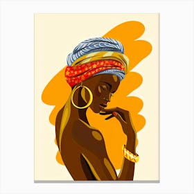 African Woman In A Turban Canvas Print