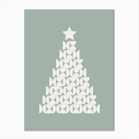 Christmas Tree Sage Green Canvas Print