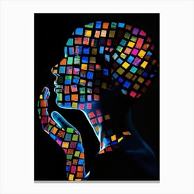 Mosaic Portrait Of A Woman Canvas Print