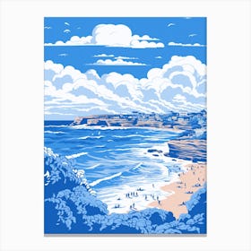 A Screen Print Of Bronte Beach Australia 2 Canvas Print