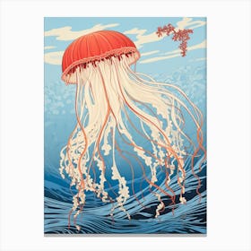 Sea Nettle Jellyfish Japanese Illustration 4 Canvas Print