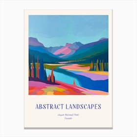 Colourful Abstract Jasper National Park Canada 3 Poster Blue Canvas Print