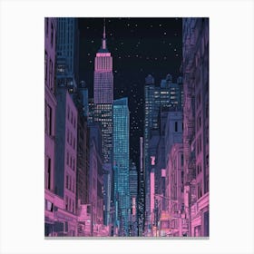 New York City Anime Illustration Canvas Print