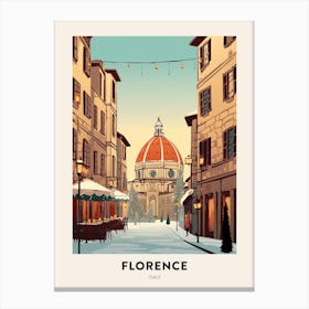 Vintage Winter Travel Poster Florence Italy 1 Canvas Print