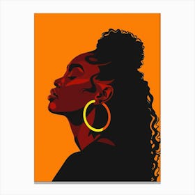 Portrait Of A Woman With Hoop Earrings 1 Canvas Print