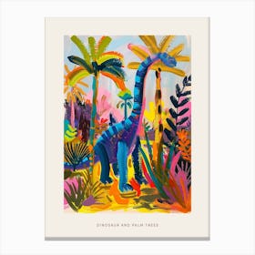 Abstract Colourful Palm Tree Painting Poster Canvas Print