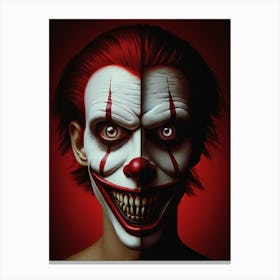 Scary creepy Clown Painting Canvas Print