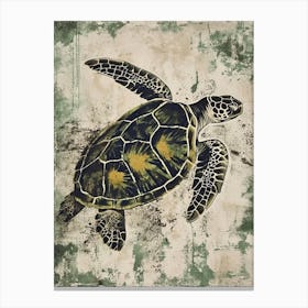 Vintage Sea Turtles Silkscreen Inspired 3 Canvas Print
