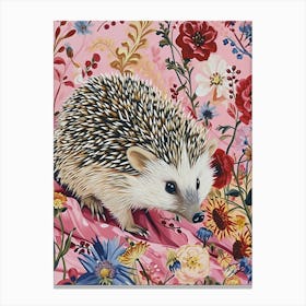 Floral Animal Painting Hedgehog 8 Canvas Print