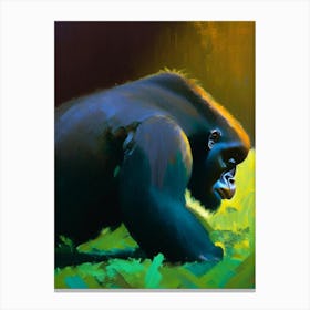 Gorilla Crawling Gorillas Bright Neon 1 Canvas Print