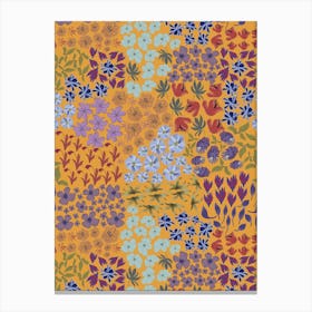 Ditsy Flowers Yellow Canvas Print