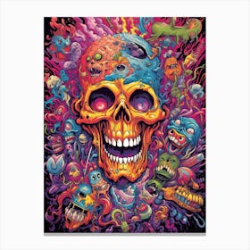 Skull With Monsters Canvas Print