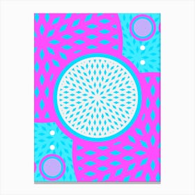 Geometric Glyph in White and Bubblegum Pink and Candy Blue n.0079 Canvas Print