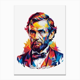 Abraham Lincoln 1 Portrait WPAP Pop Art Canvas Print