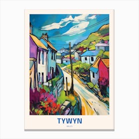 Tywyn Wales 4 Uk Travel Poster Canvas Print
