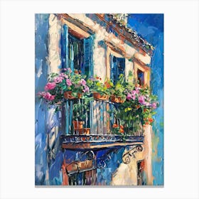 Balcony Painting In Barcelona 7 Canvas Print